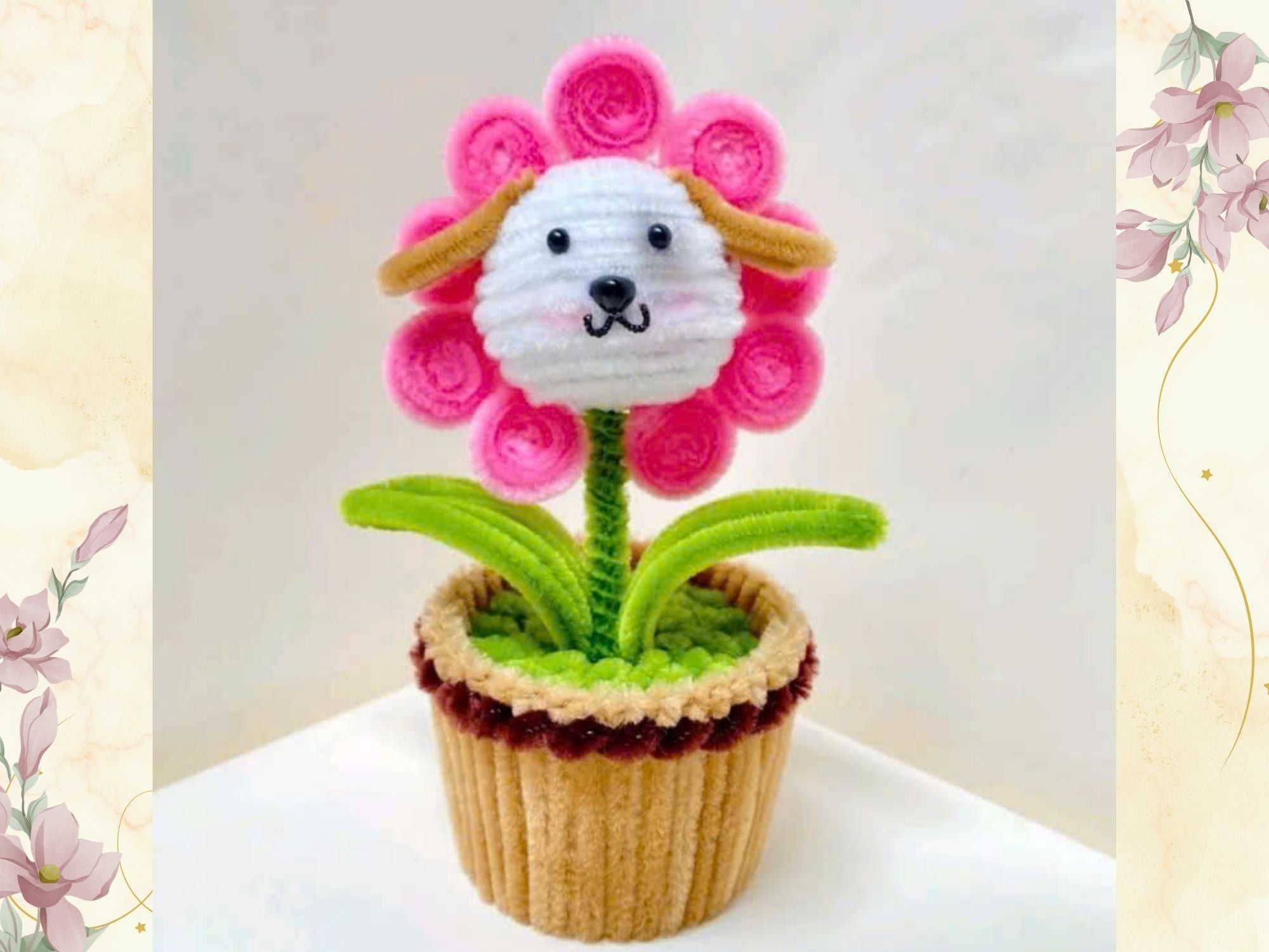 Handmade Velvet Wire Animal Flower Pot - Cute Home & Kids Room Decor