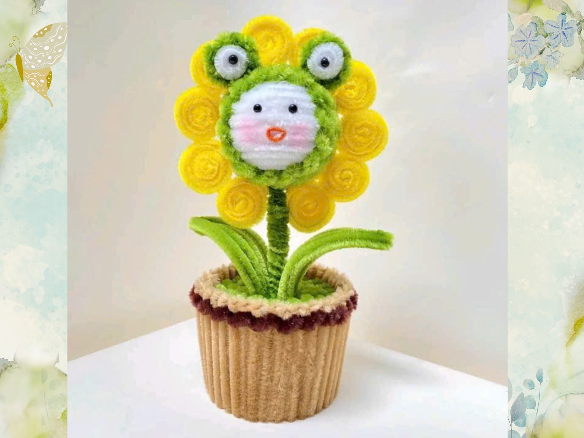 Handmade Velvet Wire Animal Flower Pot - Cute Home & Kids Room Decor