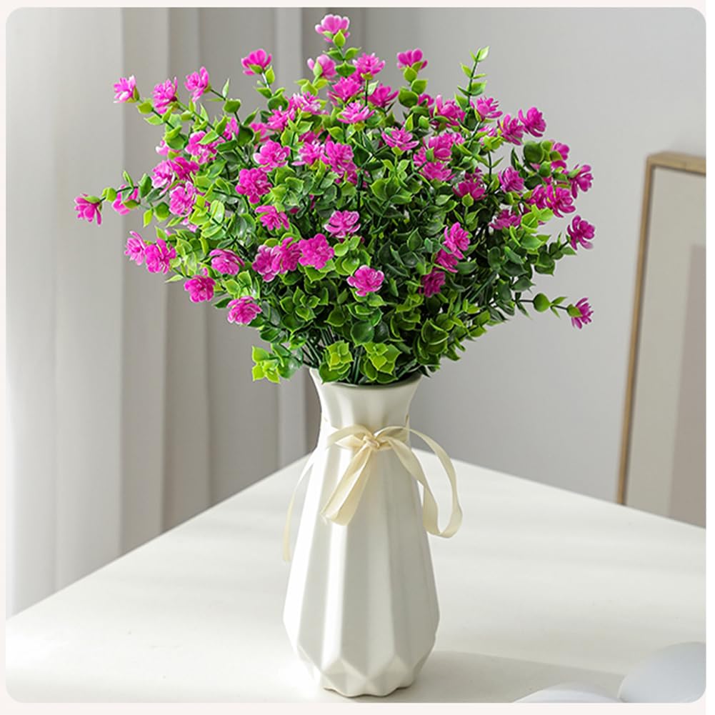 Origami Ceramic Vase with Ribbon, 7.9" H, Artistic Design Flower Vase Geometrical Style for Modern Home Decoration
